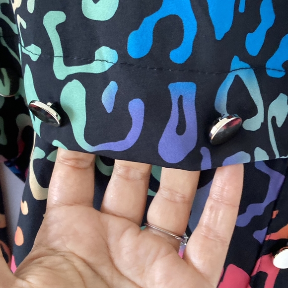 BNWT New Collection Women's Gold Buttons Down Dress Shirt Rainbow Sz UK Large - Picture 5 of 10